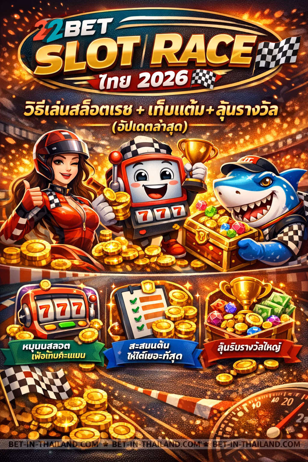 22Bet Slot Race ไทย 2026 🏁 วิธีเล่นสลอตเรซ + เก็บแต้ม + ลุ้นรางวัล
