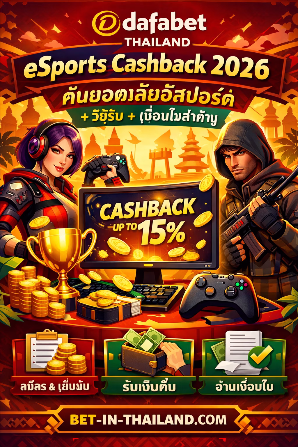 Dafabet Thailand eSports Cashback 2026 🎮 คืนยอดเสียอีสปอร์ต + วิธีรับ + เงื่อนไขสำคัญ