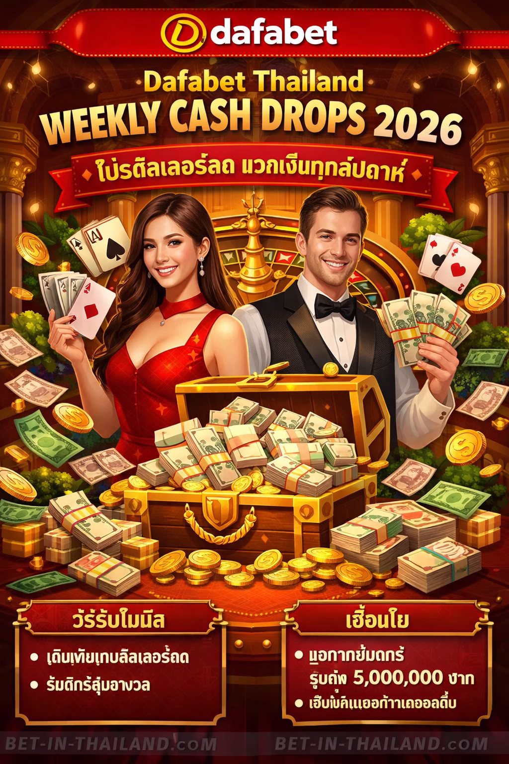 Dafabet Thailand Weekly Cash Drops 2026 🎁 ดีลเลอร์สดแจกเงินทุกสัปดาห์ (วิธีรับ + เงื่อนไข)