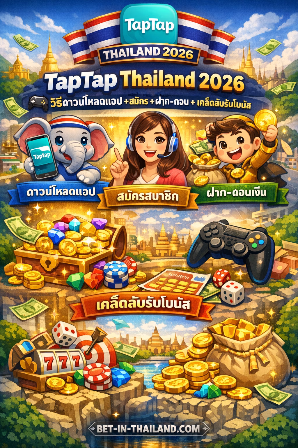 TapTap Thailand 2026 🎮 วิธีดาวน์โหลดแอป + สมัคร + ฝาก-ถอน + รับโบนัส