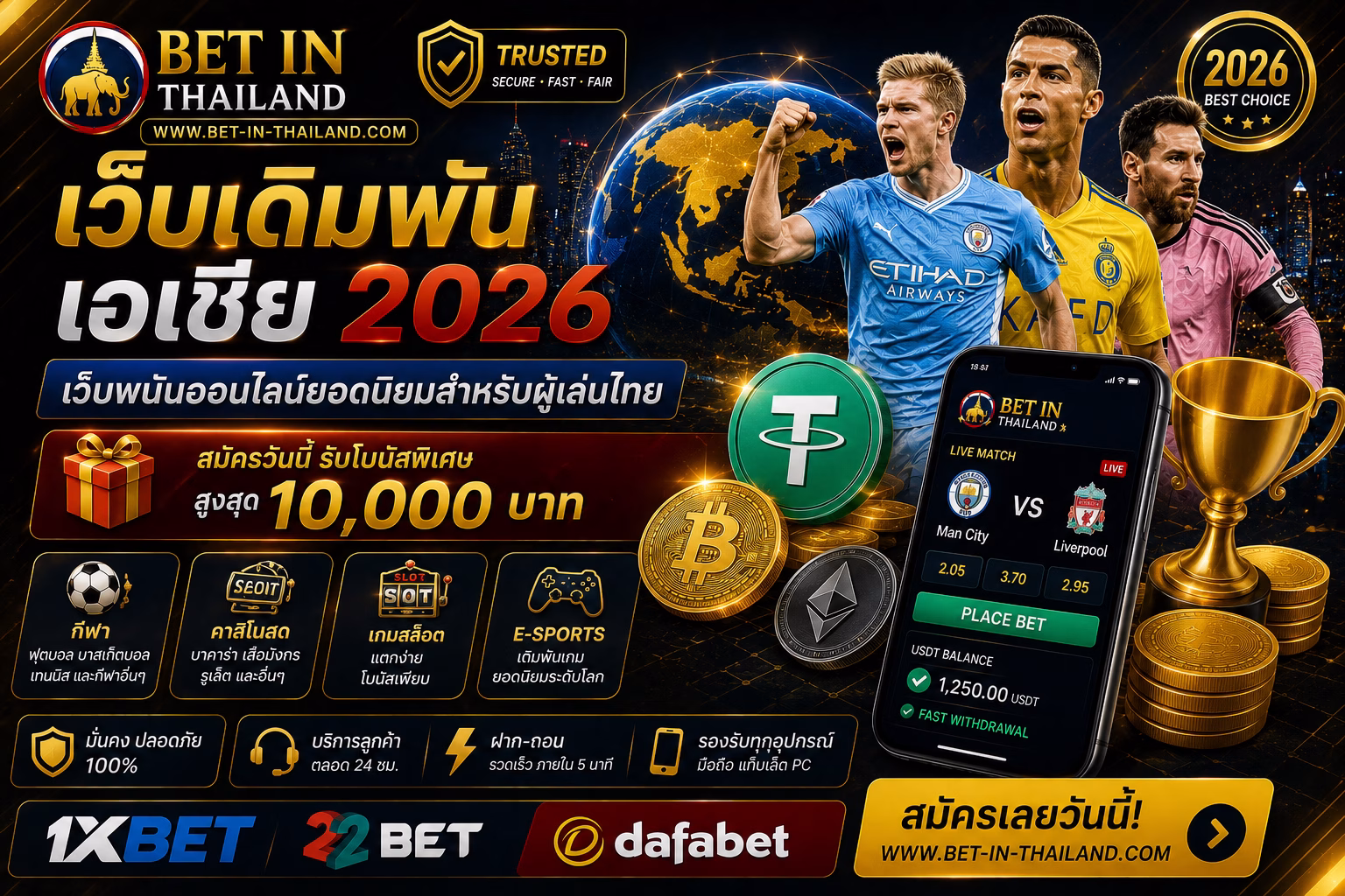 เว็บเดิมพันเอเชีย 2026 เว็บพนันออนไลน์ยอดนิยมสำหรับผู้เล่นไทย