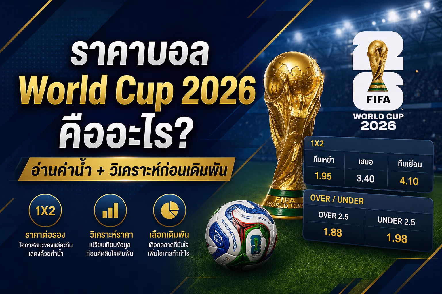 ราคาบอล World Cup 2026 คืออะไร? อ่านค่าน้ำ + วิเคราะห์ก่อนเดิมพัน